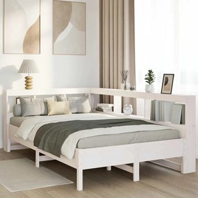 3324440 vidaXL Легло с етажерка за книги, без матрак, 120x190 см, бор масив