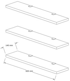 Рафтове от рециклирана дървесина в комплект от 3 броя Boss - Kalune Design