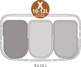 Кош за боклук Brabantia Bo Touch 651118, 3x11 л, Плавно и безшумно отваряне, Голям отвор, Тъмносив