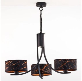 Jupiter 2106- Полилей на верига ARTHUR 3xE27/15W/230V черен/оранжев/мраморен декор