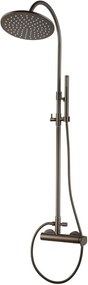 Душ батерия с глава и колона Slim Vicario I-Черен