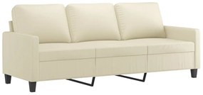 359143 vidaXL 3-местен диван, кремав, 180 см, изкуствена кожа