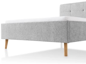 Светлосиво двойно легло 140x200 cm тапицирано без ламелно дъно Smart – Meise Möbel