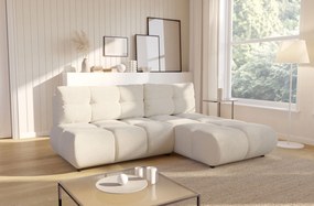 Ъглов Диван Лимо - Бежов Отворен - Десен