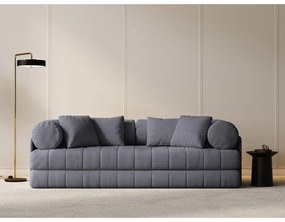 Тъмносив сгъваем диван от прежда с примки от букле 206 cm Kemi – Cosmopolitan Design