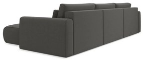 Тъмносив кадифен разтегателен ъглов диван с място за съхранение (U форма) Kapua – Makamii