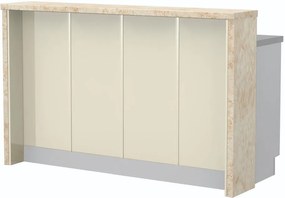 Островна кухненска пейка Modena-Length: 160 cm.-Beige-Latino Marble