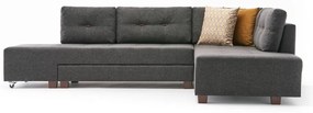 Тъмносив ъглов разтегателен диван (десен ъгъл) Manama - Balcab Home