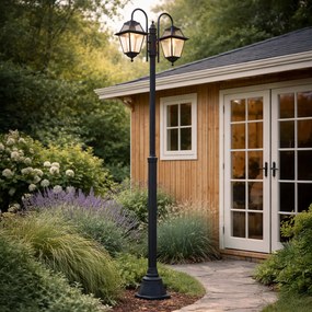 Класическа външна фенери черна 235 см 2-светлина IP44 - Berta