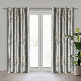 Затъмняваща кадифена завеса с фина шарка - сива Ширина: 140 см | Дължина: 250 см