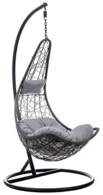 Черен висящ стол формата на сълза Madera