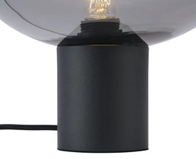 Дизайнерска настолна лампа черна с димно стъкло - Umbrella