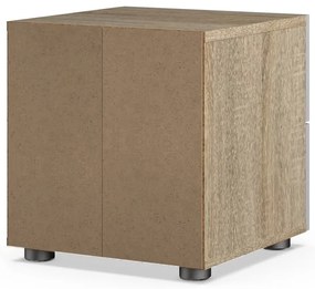 Бяло нощно шкафче в дъбов декор Pepe - Tvilum