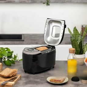 Хлебопекарна FIRST FA-5152-3-BA, 850W, 1.25 кг, 12 програми, Таймер, Незалепващо покритие, Черен/инокс