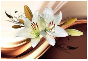 Тапет – Деликатна лилия на абстрактен фон