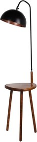 Черна/кафява подова лампа с рафт с метален абажур (височина 160 cm) Table – Opviq lights