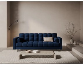 Тъмносин кадифен разтегателен диван с място за съхранение 222 cm Bali – Cosmopolitan Design