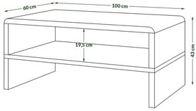 РОК Бежов гланц / Дъб Артисан - МОДЕРНА ХОЛНА МАСА С РАФТ