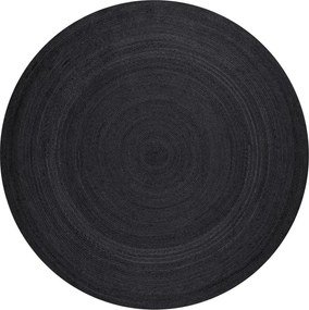 Черен двустранен ръчно изработен ютен кръгъл килим ø 140 cm Braided – Hanse Home