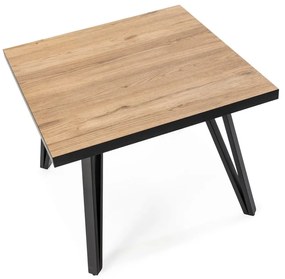 Черна/естествена масичка за кафе с дъбов плот 60x60 cm Sindi - Marckeric