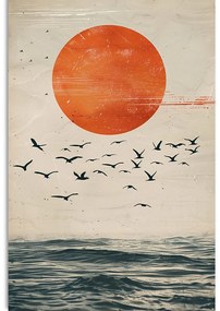 Картина на платно – Japandi луна над морето
