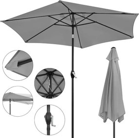 Сгъваем чадър с наклон - 210 см Сив