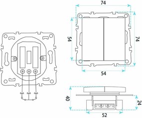 Двоен Ключ с Рамка OSTE JNH007-W BLACK