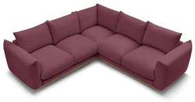 Ъглов диван в цвят бордо Ernest – Bobochic Paris