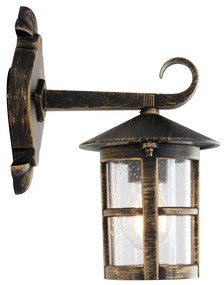 Класически външен стенен фенер антично злато IP44 - Herb