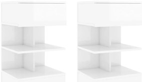 808661 vidaXL Нощни шкафчета, 2 бр, бял гланц, 40x35x65 см