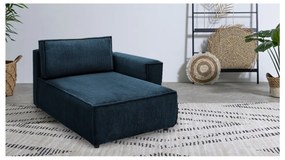 Тъмносин модул за диван от велур, десен ъгъл Nihad modular – Bobochic Paris