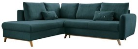 Тюркоазен ъглов разтегателен диван ляв ъгъл, Scandic Lagom - Miuform