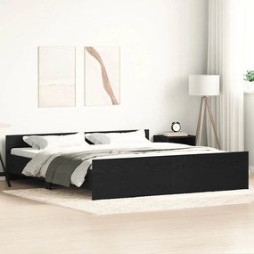 3329322 vidaXL Рамка за легло без матрак, черен дъб, 180x200 см, инженерно дърво