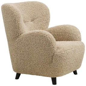 Светлокафяво кресло от прежда с примки от букле Lunaro – House Nordic