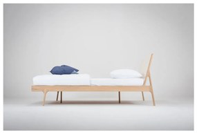 Масивно дъбово легло с бяла табла , 140 x 200 cm Fawn - Gazzda