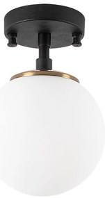 Черно-бял осветително тяло за таван със стъклен абажур ø 15 cm Atmaca – Opviq lights