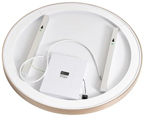 Огледало за баня розово злато 70 см с LED с сензорен димер - Miral