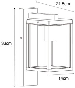 Винтидж външна стенна лампа антично злато IP44 - Charlois