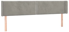 3118688 vidaXL Горна табла за легло с уши, светлосива, 183x16x78/88 см, кадифе