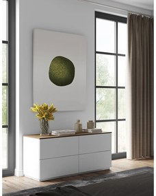 Нисък скрин в бяло/кафяво с размери 120x54 cm Join - TemaHome