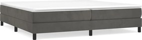 3120791 vidaXL Рамка за легло с пружини, тъмносива, 200x200 см, кадифе
