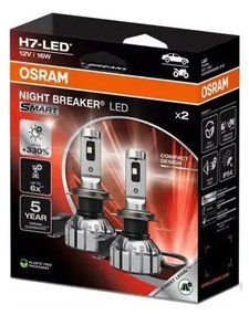 КОМПЛЕКТ 2x LED Авто Крушка NIGHT BREAKER H7 PX26d/16W/12V 6000K - Osram