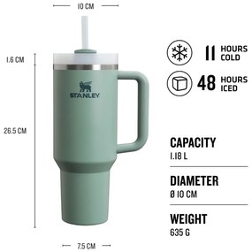 Зелен термос 1,18 l Quencher H2.O FlowState – Stanley