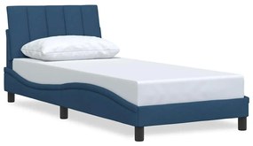 3310369 vidaXL Рамка за легло без матрак, Синьо, 90x200 см, плат