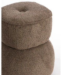 Кафява табуретка от плат букле Leyla – Light &amp; Living