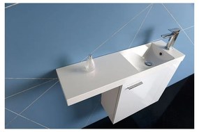 Бяла мивка от отлят мрамор 80x22 cm Agos – Sapho