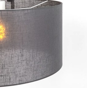 Ръстичен висящ аплик бял с сив абажур 50 см - Combi 1