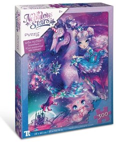 Nebulous Stars - Блестящ пъзел, 300 части, Небулия с еднорог N11671