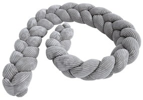 Сиво ограждение за детско легло от рипсено кадифе 200 cm – Meowbaby