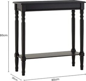 Черна конзолна маса от масивен бор 30x80 cm Heritage – Premier Housewares